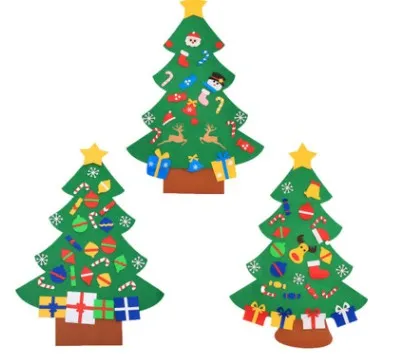 Árbol de Navidad de fieltro estéreo tridimensional, regalos para colgar en la pared de la puerta DIY, adornos de Navidad, regalos de Año Nuevo, decoración del hogar de Navidad