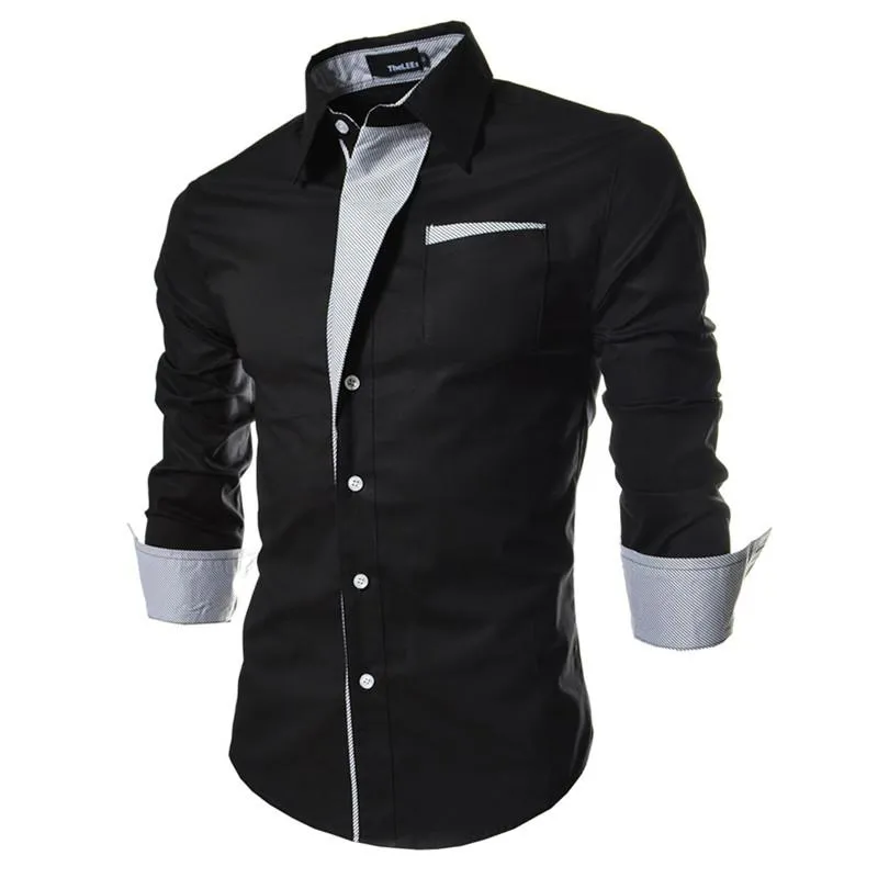 Hot Selling Solid Men's Dress Shirts Slim Long Sleeve Single-breasted Fashion Casual Clothing Men Trendy Shirts Tops M-3XL 