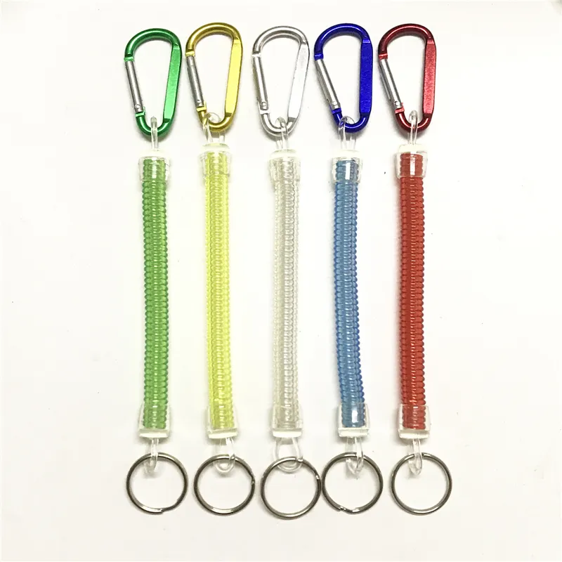 Portable Retractable Keychain Fishing Lanyards Key Chain Ring Luya Pliers  Missed Rope Transparent Spring Rope With Aluminum Alloy Carabiner From  Yambags, $6.74