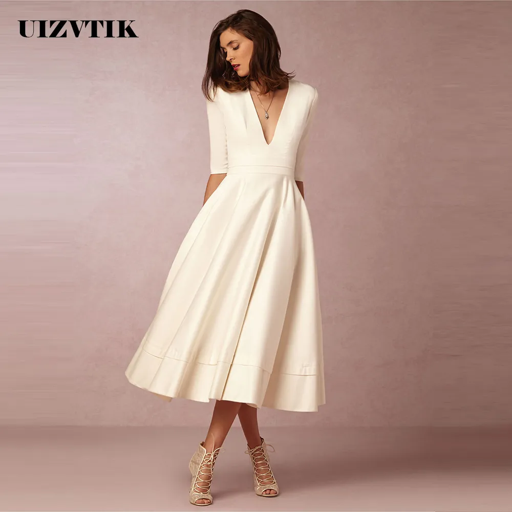 Vintage Summer Dress Women 2019 Casual Plus Size Long Party Dress Kvinnlig elegant Deep V Neck Ball Gown White Dresses 3XL J190601
