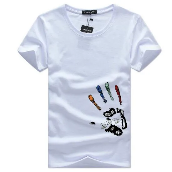 2019 Mens Fashion Tshirt Summer Short Sleeve Round Neck Tee Plus Size T-shirt stampata in cotone casual con 6 colori Taglia S-5XL