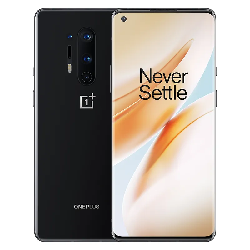 Original Oneplus 8 Pro 5G 휴대 전화 8GB RAM 128GB ROM Snapdragon 865 octa 코어 48.0MP AI NFC 4510mAh 안드로이드 6.78 "유체 전체 화면 얼굴 ID 지문 스마트 핸드폰