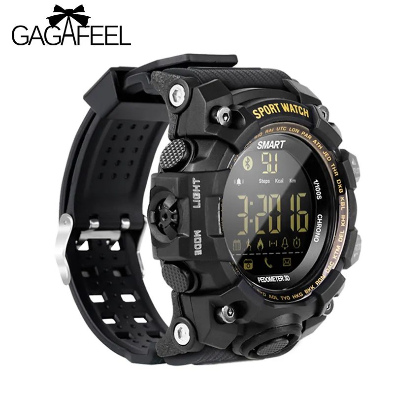 Gagafeel Ex16s Bluetooth Smart Watch Military Men s Sports Fitness Watch Camouflage Green Tpu Watchband Outdoor Waterproof Clock Y19051703