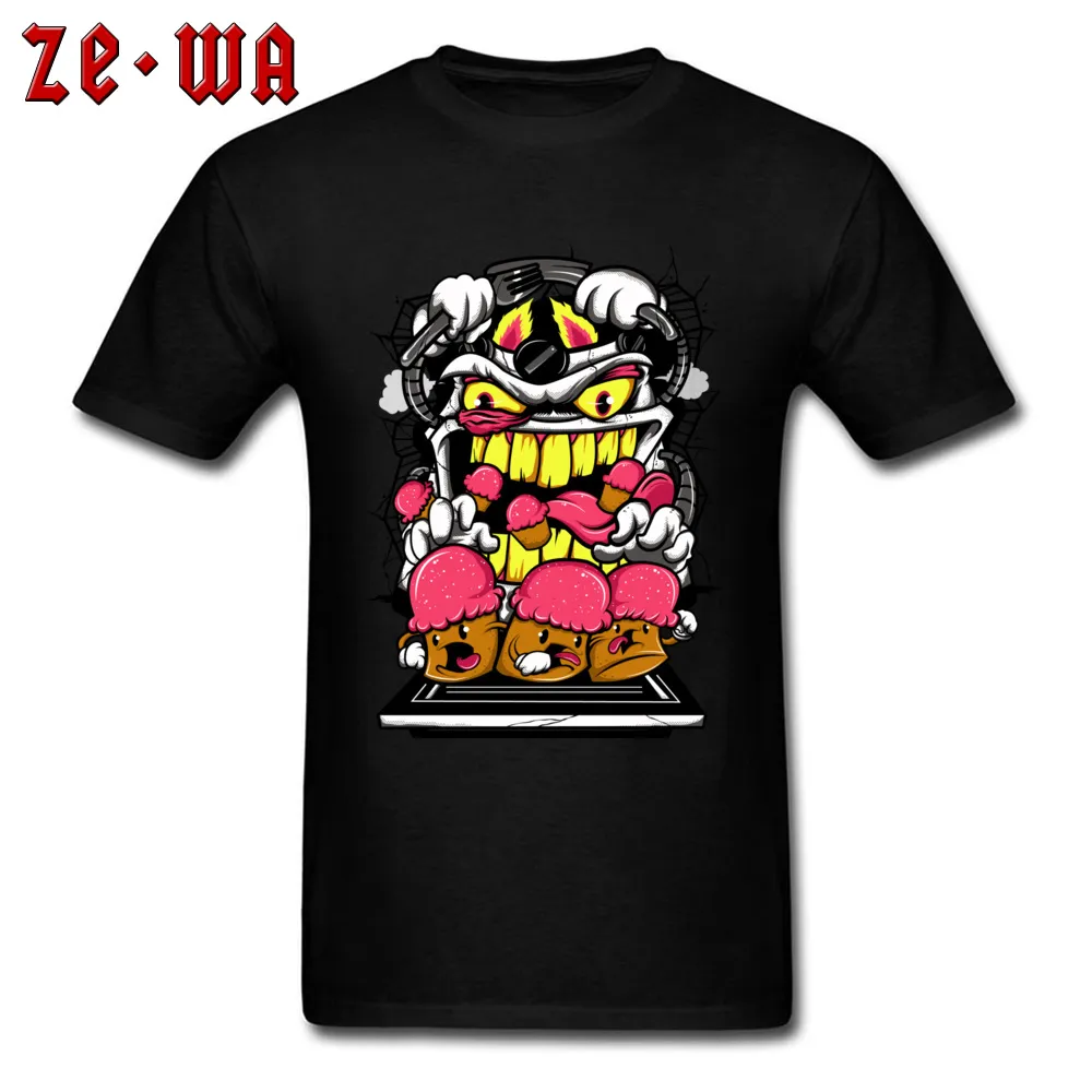 2018 Crazy T-shirt Mężczyźni Piekarnik Monster Drukowanie Koszulki Hiphopness Guys Topy Graficzny Tshirt Lato Czarne Ubrania Śmieszne Hip Hop Tee
