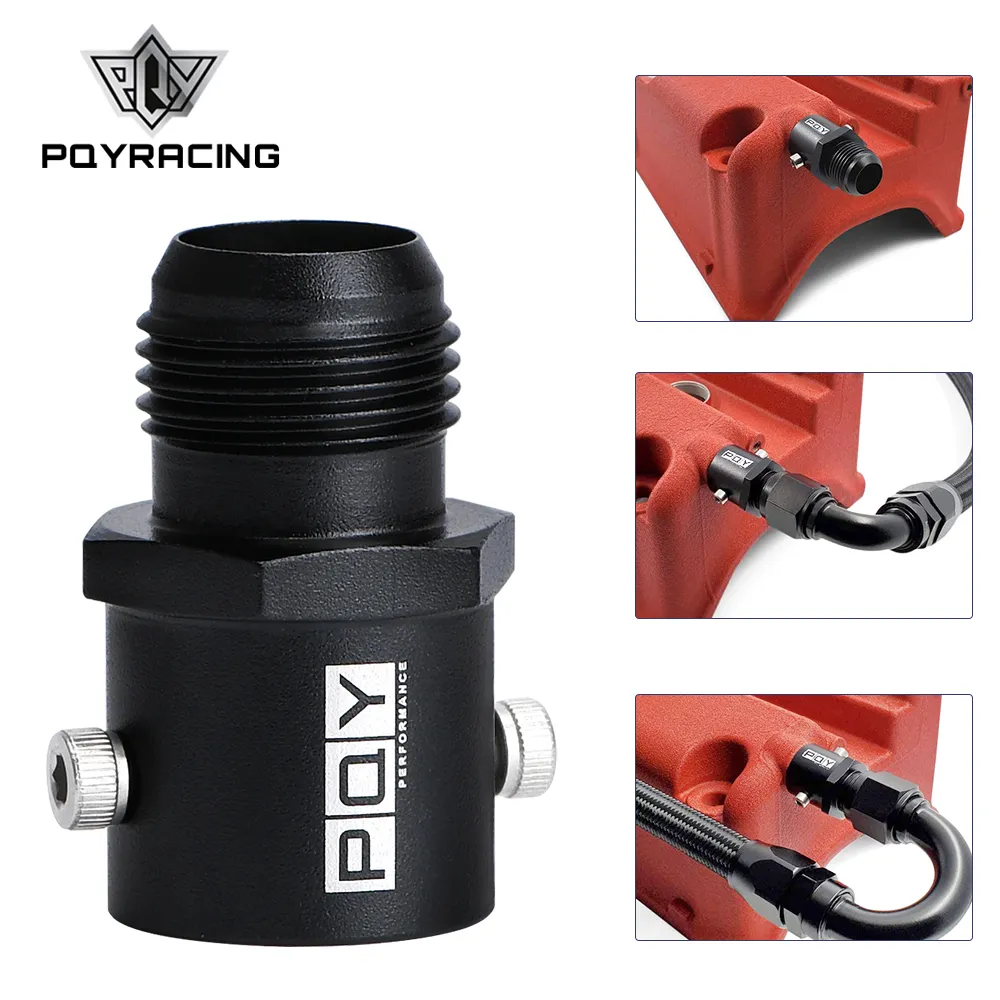Breather Fitting Adapter 19mm AN10 Valve Cover Vent Outlet K-Swap For Honda Civic Acura Rsx Tsx K20 K24 Aluminium Oil Catch Can PQY-BFA01BK