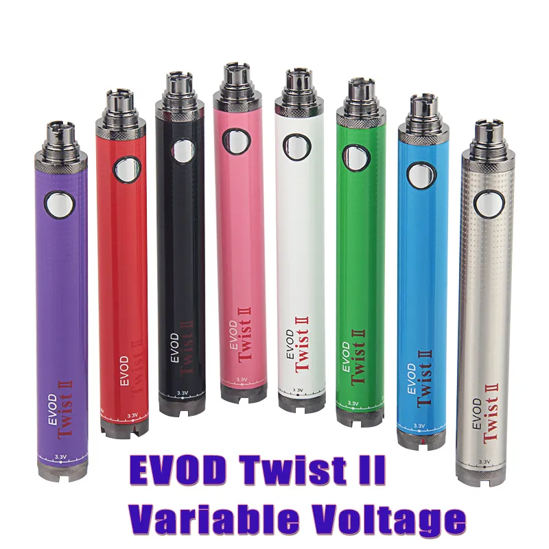 Visão Bateria Evod Twist II 1600mAh Tensão Variável Vape Pen VV Ego Torção E Cigarro Vape Pen 510 Thread com Carregador USB