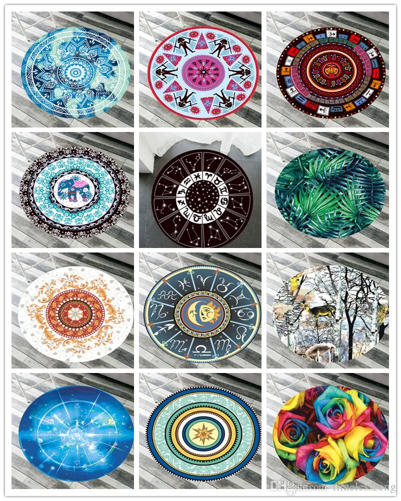 120 Designs Round Beach Handduk Bikini sjal mjuk strandfilt snabb torkning bad badhanddukar tapestry yogamat matta picknick pad