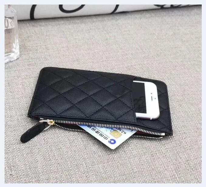 Brand Mobile phone bag Zipper pocket Wallet Luxury VIP Gift Leather Credit card bag Female designers Name card holder Best style Zero Purse