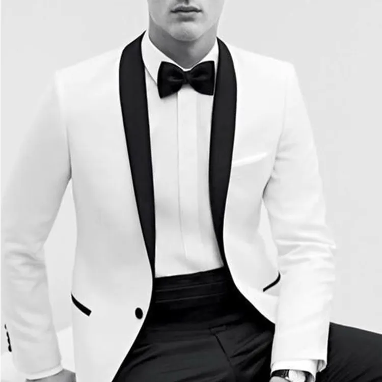 Trajes blanco y negro para hombre best sale