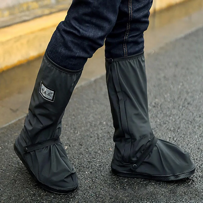 Couvre-chaussures de pluie imperméables pour moto, couvre-bottes antidérapantes plus épaisses pour scooter, noir XL