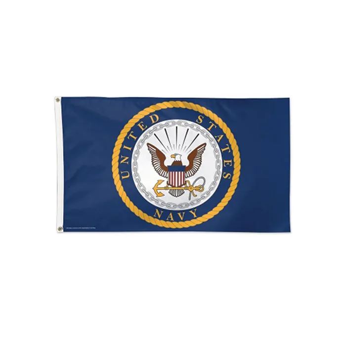 Drapeau de la marine des États-Unis 3x5, deux œillets en laiton, sérigraphie 68D suspendue à l'intérieur et à l'extérieur, livraison gratuite