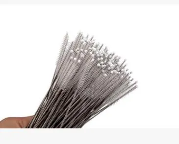 210pcs China Factory Supply Nylon Metal Drinking Straws Brush, 230MM Long Reusable Straws Brush Straw Cleaning Brush