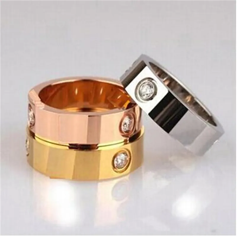 vecalon titanio acciaio argento oro rosa anello d'amore anello d'oro per coppia di innamorati anello