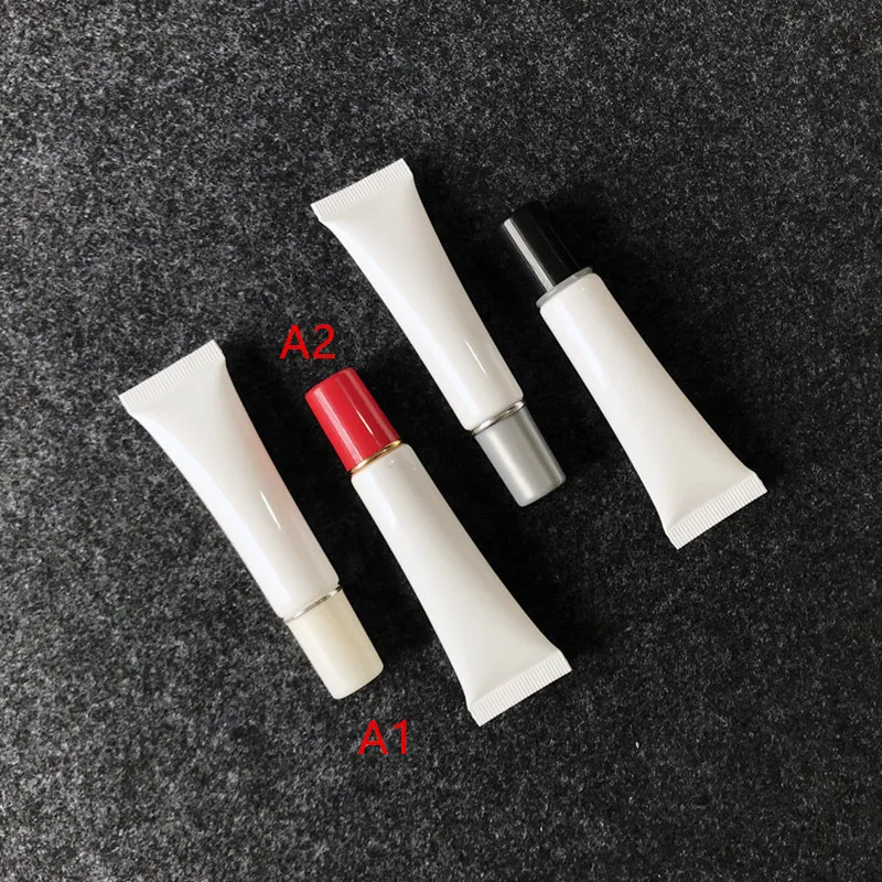 15 ml/g tuyau blanc crème nettoyante en plastique cosmétiques tuyaux cosmétique Lotion à presser paquet expédition rapide F3626