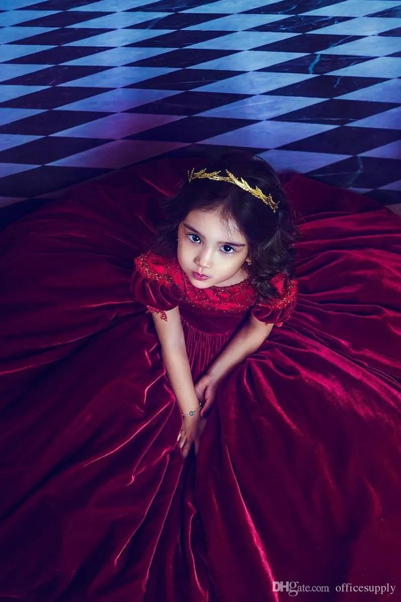 Robe Princesse En Velours Avec Paillettes Pour Fille - Manches Longues Et Noeud Papillon - Idéale Noël, Anniversaire, Mariage - Tailles 3 à 7 Ans