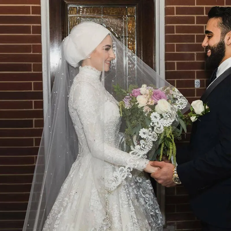 Velo da sposa a 1 livello con perle di velo di nuova lunghezza