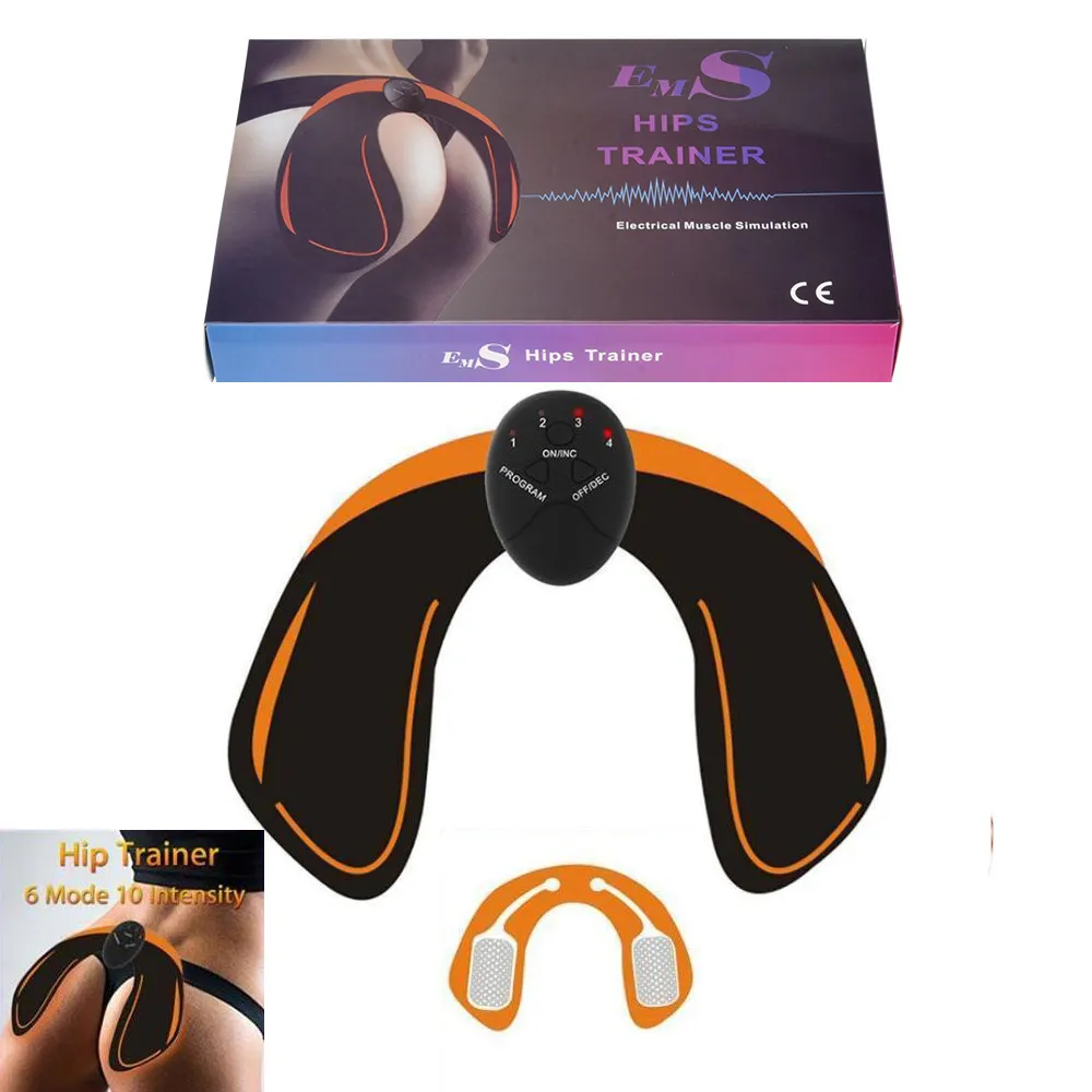 6 modalità EMS Hip Trainer Stimolatore muscolare Sollevamento glutei Massaggiatore Abs Fitness Butt Lift Toner Trainer J1755