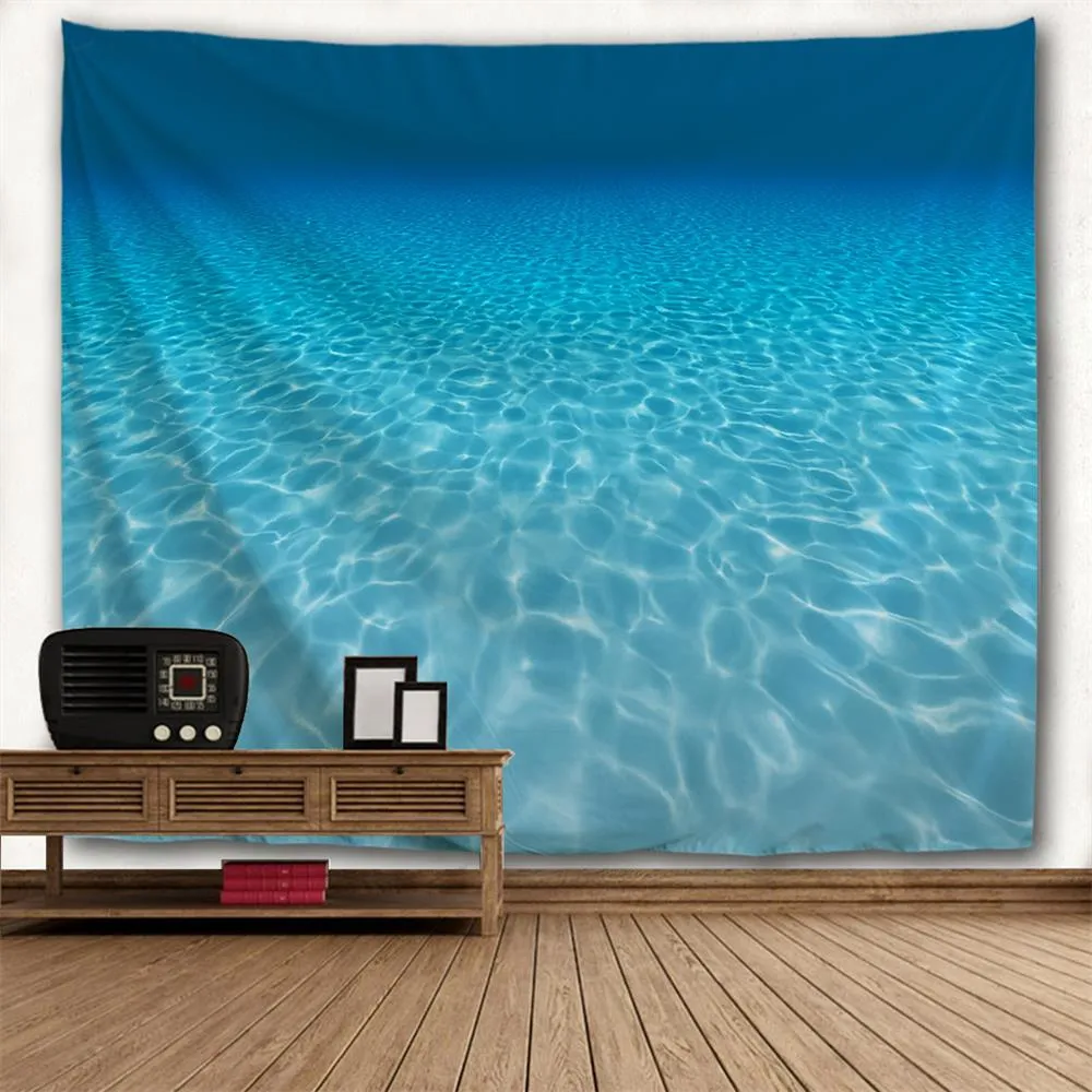 Väggklistermärken Ocean Water Cube 3D Printing Home Wall Hängande Tapestry för dekoration