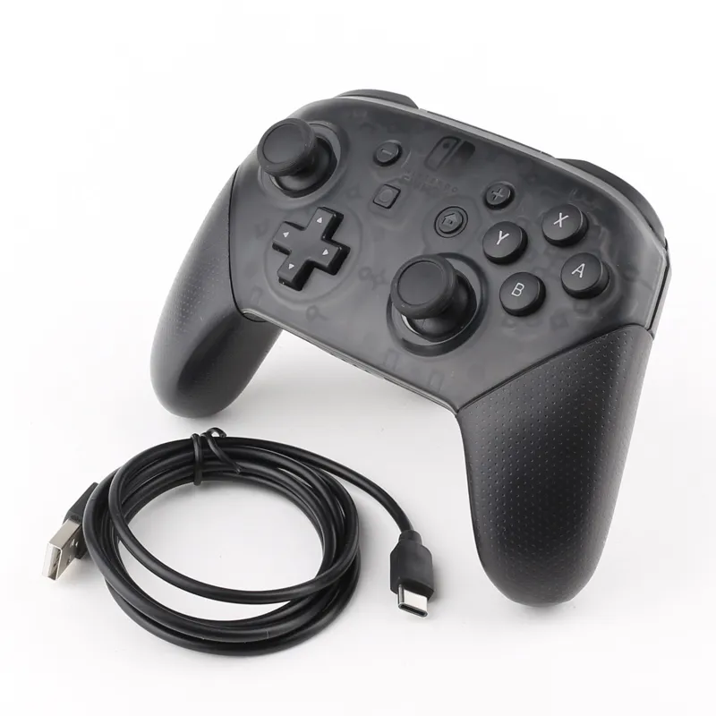 Télécommande sans fil Bluetooth manette de jeu Pro Joypad pour Console Nintendo Switch Pro noir avec LOGO