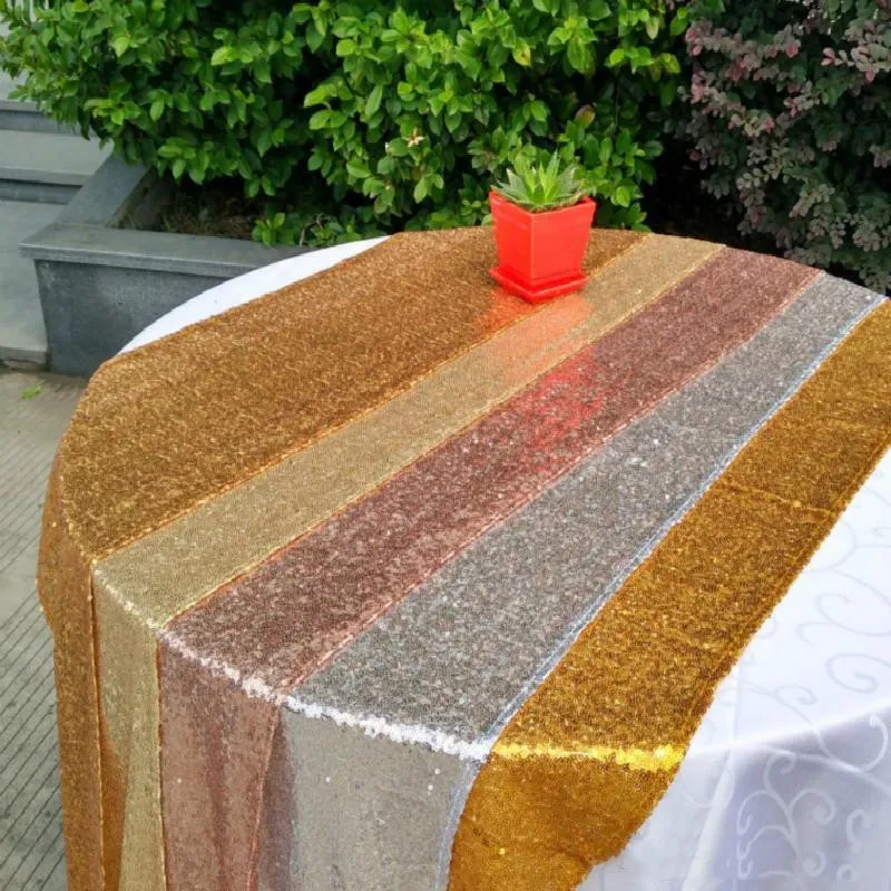 Trevligt bordduk Square Table Täck Långt för bröllopsfest dekoration bord paljetter bord kläder bröllop bordduk hem textil296s