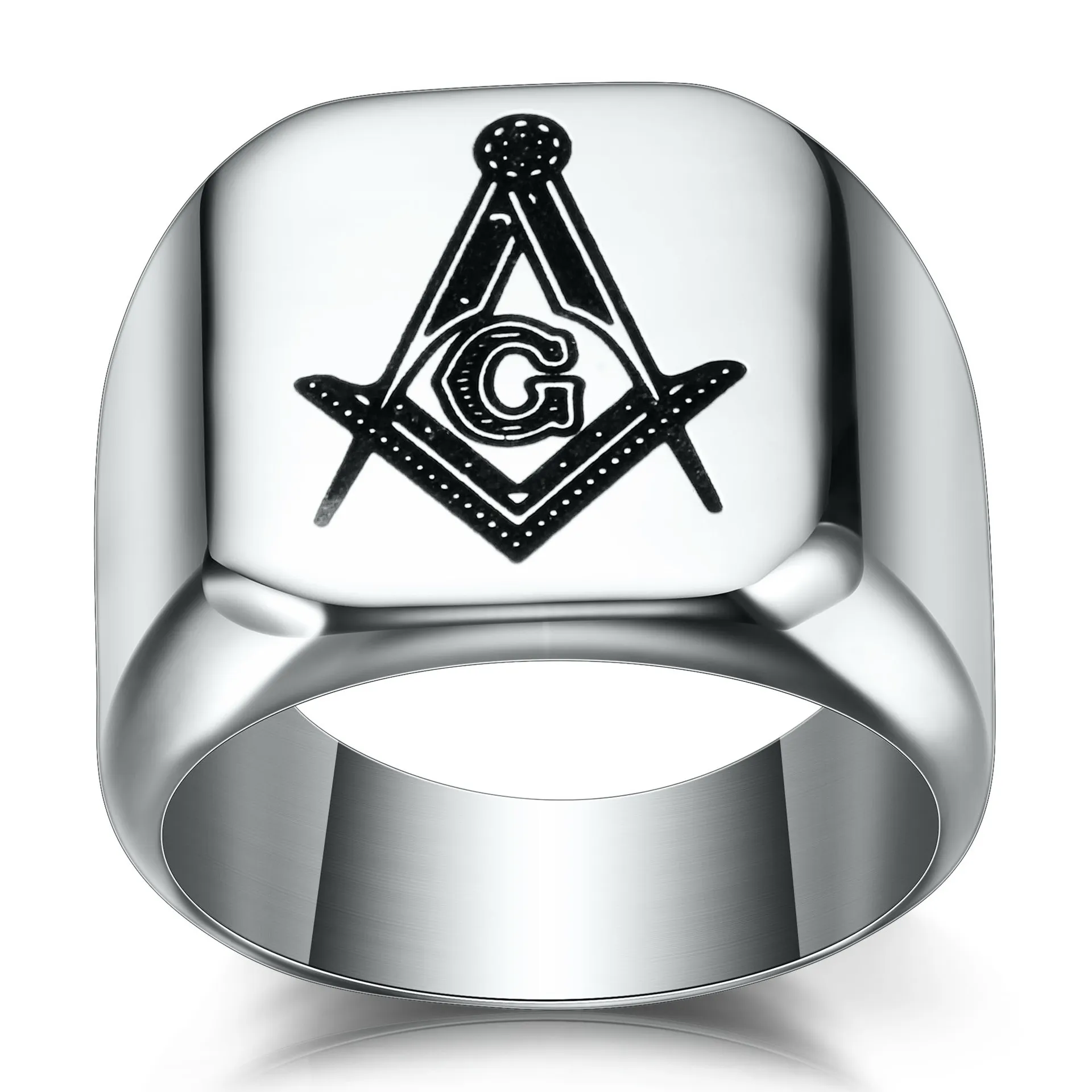 Wholesale New Designer Stainless Steel Masonic Ring for Men Master