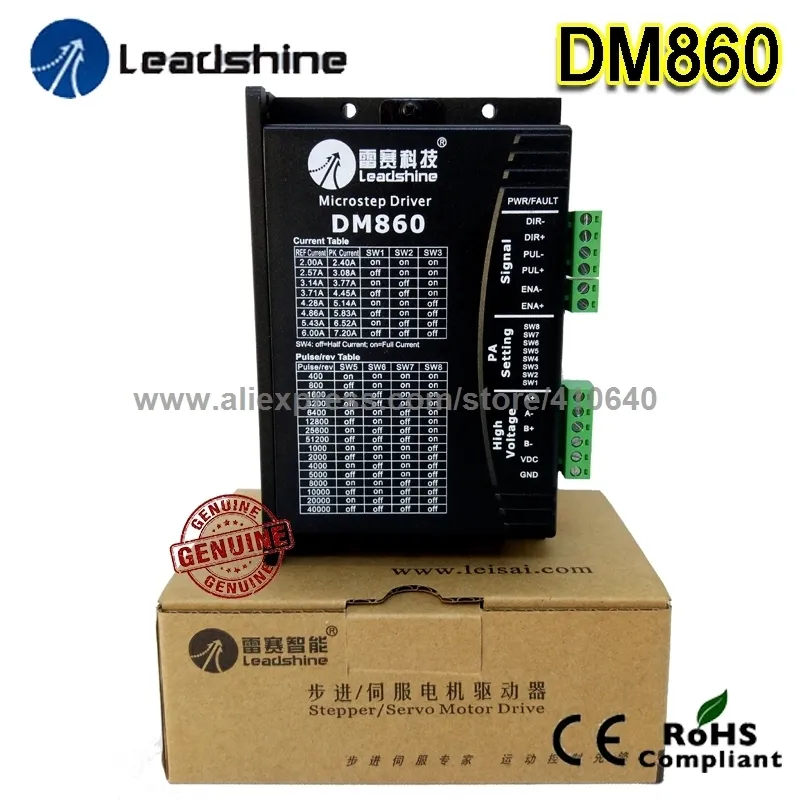 1 pezzo Genuine Leadshine Dm860 2-fase 32-bit Dsp Digital Stepper Drive di tensione da 20 a 80 Vdc e corrente di uscita 2.4 - 7.2a