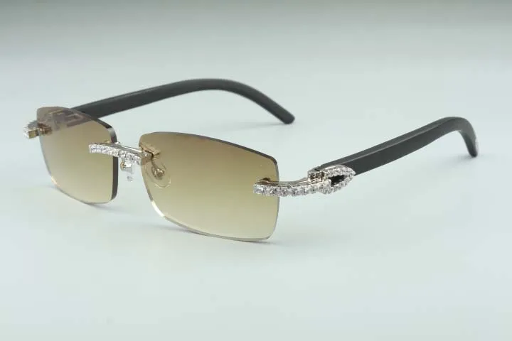 3524012 14 Endless Diamond Sunglasses Black Wood Glasses Square