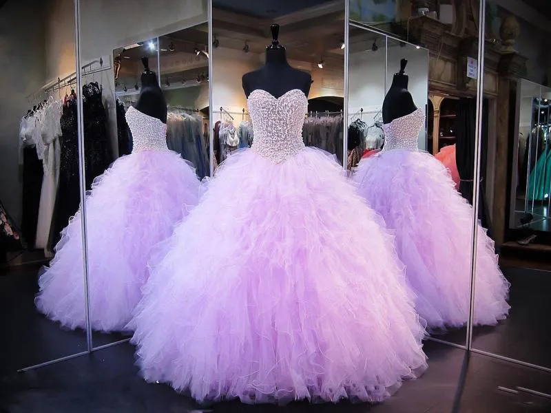 Princesse Robe De Bal Filles Pageant Robe 2019 Sweetehart Perle Volants Tulle Robes De Fille De Fleur Pour Le Mariage A Lacets Dos Bebe Robe Du 122 37 DHgate