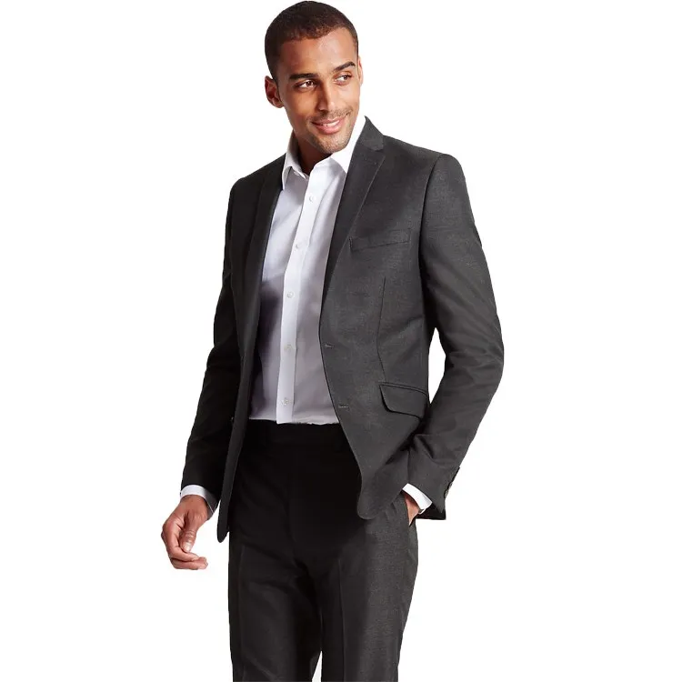 Beau deux boutons garçons d'honneur cran revers marié Tuxedos hommes costumes mariage/bal/dîner meilleur homme Blazer (veste + pantalon + cravate) K12