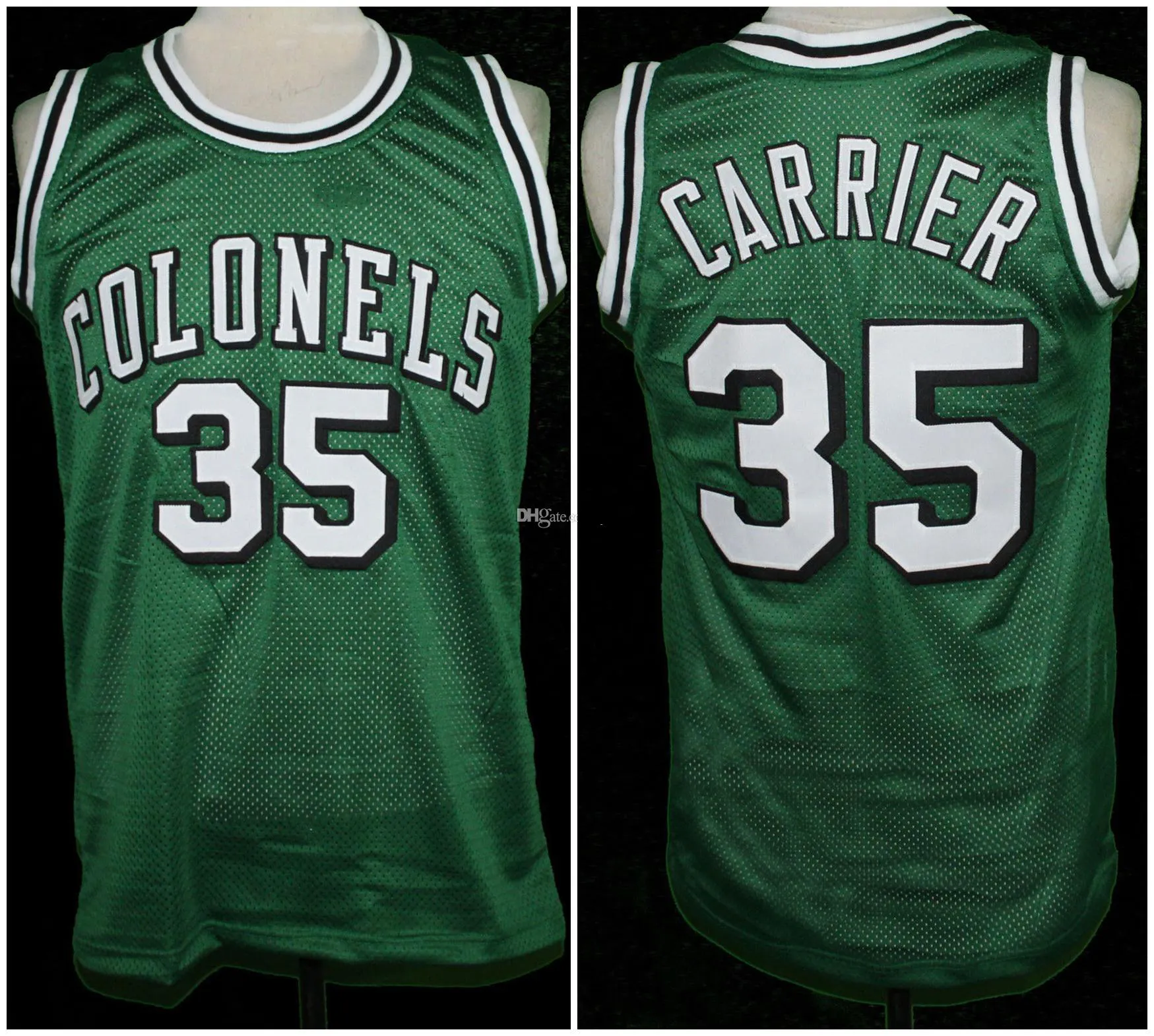 Darel Carrier # 35 Kentucky maillot vert Colonels maillot de basket-ball rétro hommes cousus numéro personnalisé nom maillots