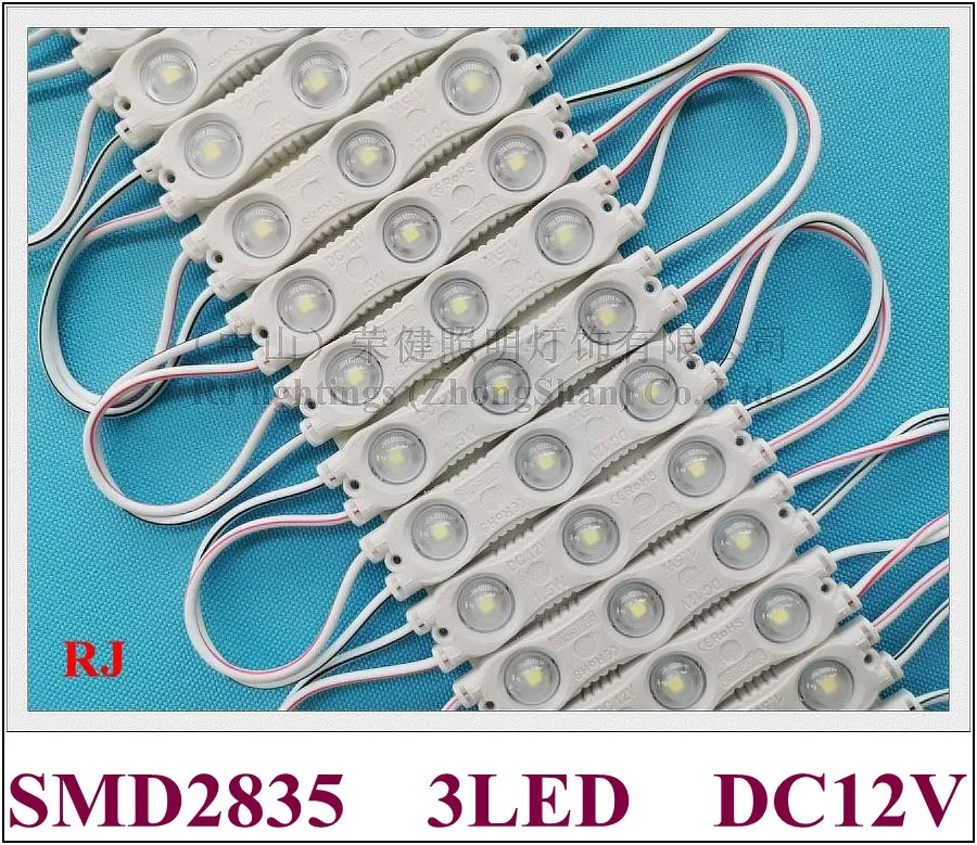 2019 NOVO design módulo LED de injeção de luz para sinal DC12V 66mm * 15mm * 6mm SMD 2835 3 LED 1.2W 150lm alumínio PCB super módulo