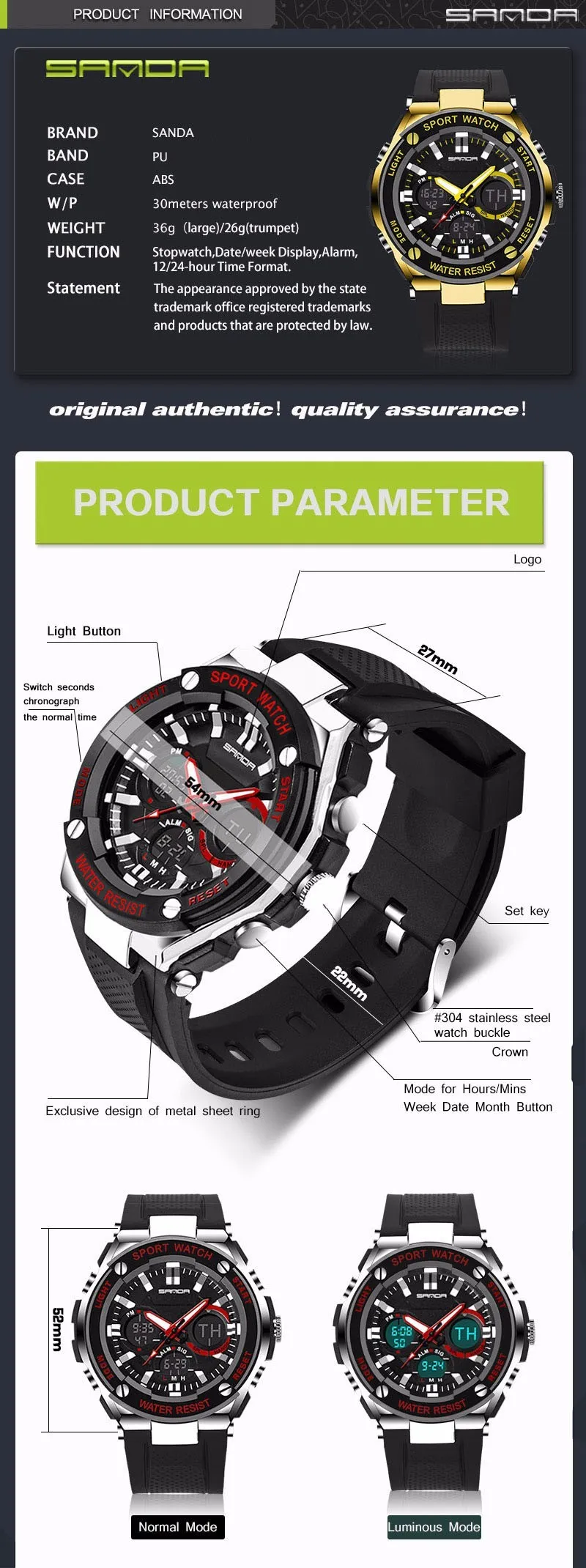 Sanda on sale 733 watch