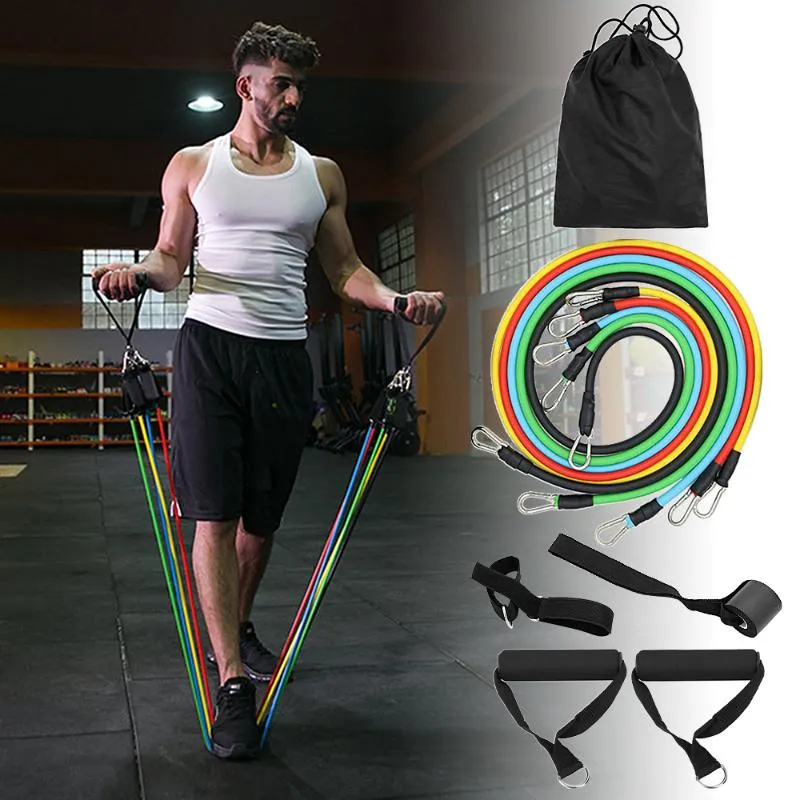 Motstånd Band Set Workout Gym Sport Home Träning Tube Elastic Bands For Fitness Door Anchor Ankel Straps Fitness Equipment