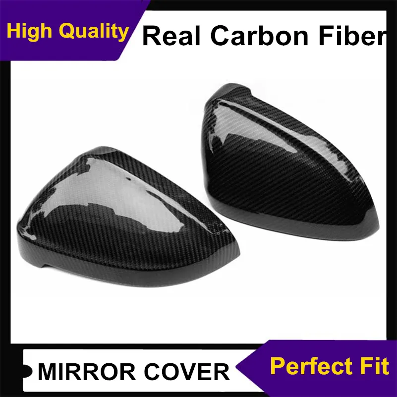 2 PCS Side Mirror Cap Covers with Control for A4 B8 B8.5 B9 High Quality Carbon Fiber Rearview Wing Case