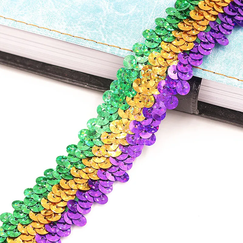 22 yard lot 30mm Width lace belt 3 Color Notions matching Sequins Ribbon elastic beads Trim Fabric Dance Dress DIY Sewing Accessor3433