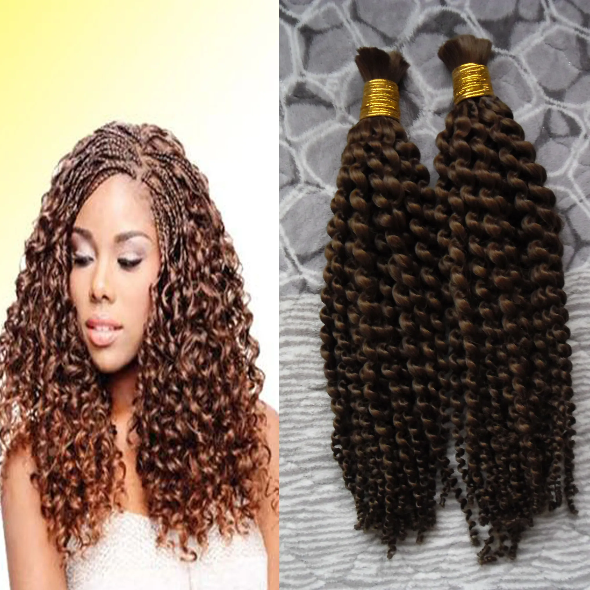 Nenhum cabelo humano de trama a granel para trança 2 pcs Cabelo de trança humana Bulk 200g cabelo humano para trançamento a granel sem fixação