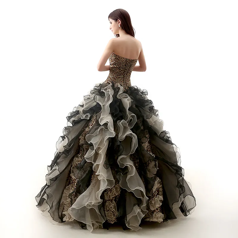 Leopard print ball gown sales