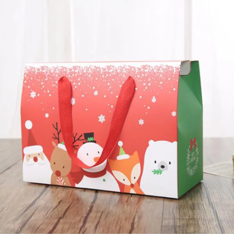 Weihnachtsdekorationen für Hauptweihnachtsfest bevorzugt Geschenkbox liefert tragende Großhandelsbox des Vorabend Weihnachtsgeschenkbeutels