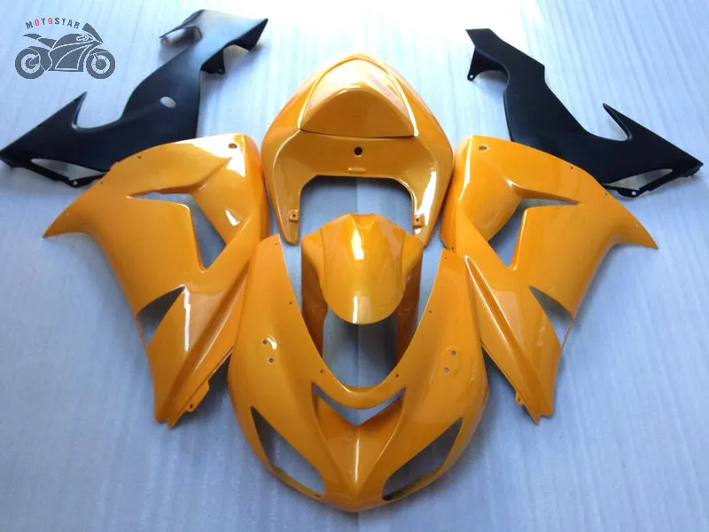 Gratis anpassade motorcykel fairing delar till Kawasaki Ninja 2006 2007 ZX10R Orange svart eftermarknadsfeor Bodywork ZX 10R 06 07 ZX-RR ZX-10R