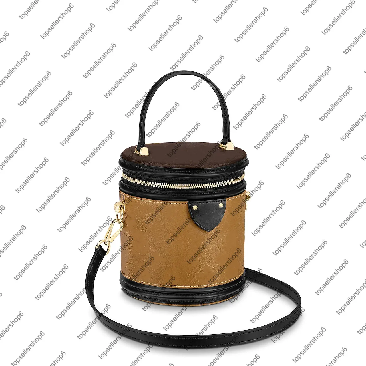 M43986 M55457 Cannes Bolsa Mulheres Designer Natural Cowhide Couro S-Lock Clasp Canvas Bucket De Cabelo Bolsa de Mensageiro Cross-Body