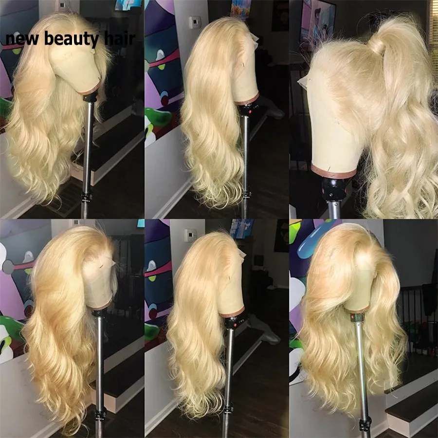 Wysokiej jakości symulacja ludzkich włosów 613 peruki brazylijski body fala naturalna koronka przednia peruka blondynka kolor koronki syntetycznej peruka na białe kobiety