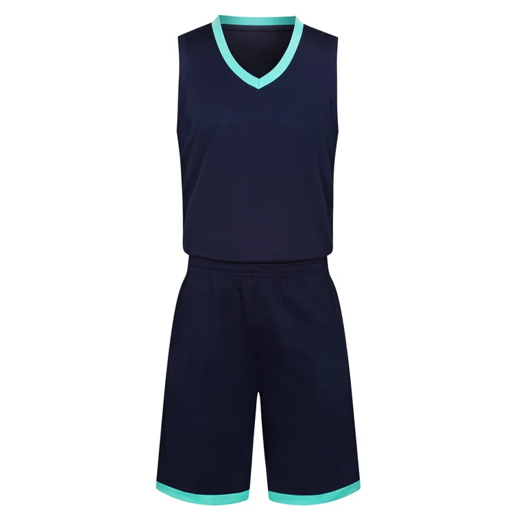 2019 Nouveaux maillots de basket-ball vierges logo imprimé Hommes taille S-XXL prix pas cher expédition rapide bonne qualité bleu foncé DB003