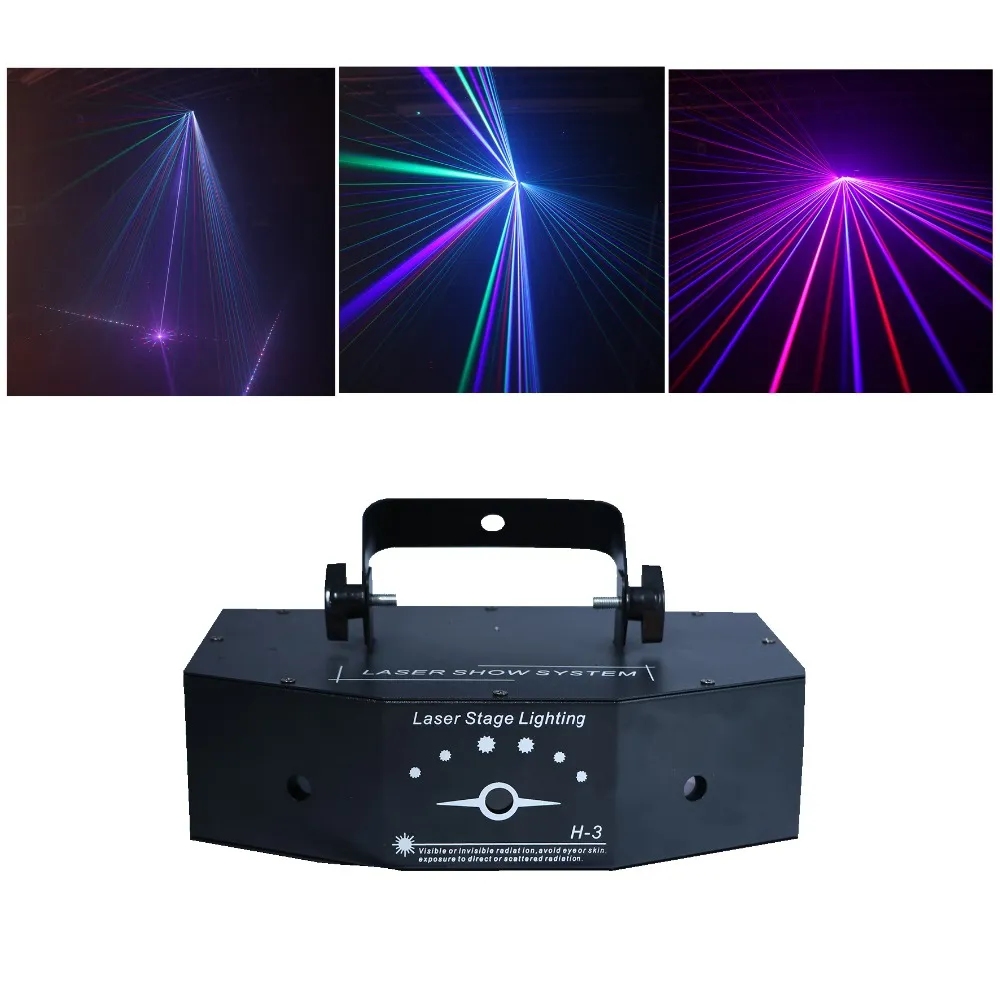 Sharelife 3 렌즈 빨강 녹색 파랑 색 DMX 빔 고보 레이저 빛 홈 공연 파티 DJ 프로젝터 무대 조명 음향 자동 H-3P