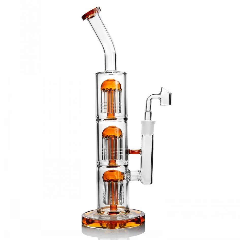 Unique Bong Pipes À Eau Narguilés Accessoires Pour Fumer Recycleur Plates-formes Dabber Wax Water Bongs 14mm Banger Shisha 12,9 pouces