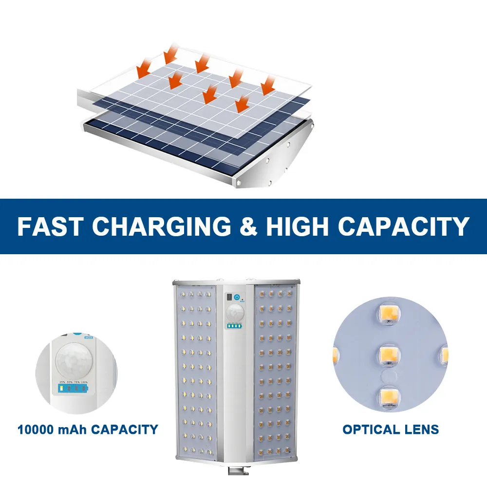 V образный Солнечный уличный свет 120LM W 10W IP65 Водонепроницаемый PIR датчик движения Встроенный Солнечный свет полюс и пульт дистанционного управления