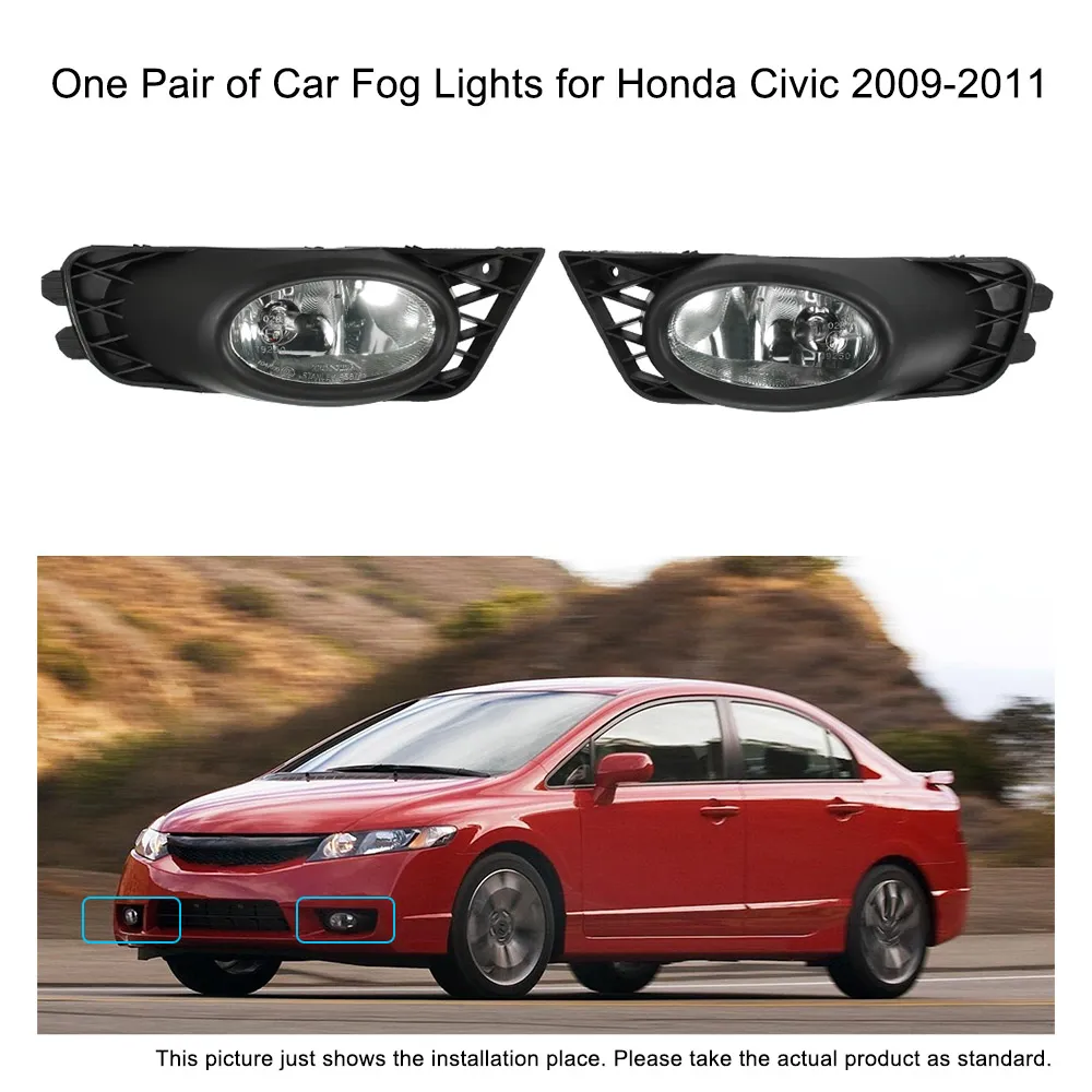 Freeshipping 자동차 스타일링 LED 한 쌍의 범퍼 그릴 안개 조명 Honda Civic 2009-2011 용 배선 릴레이 스위치 키트가있는 LED 램프 자동