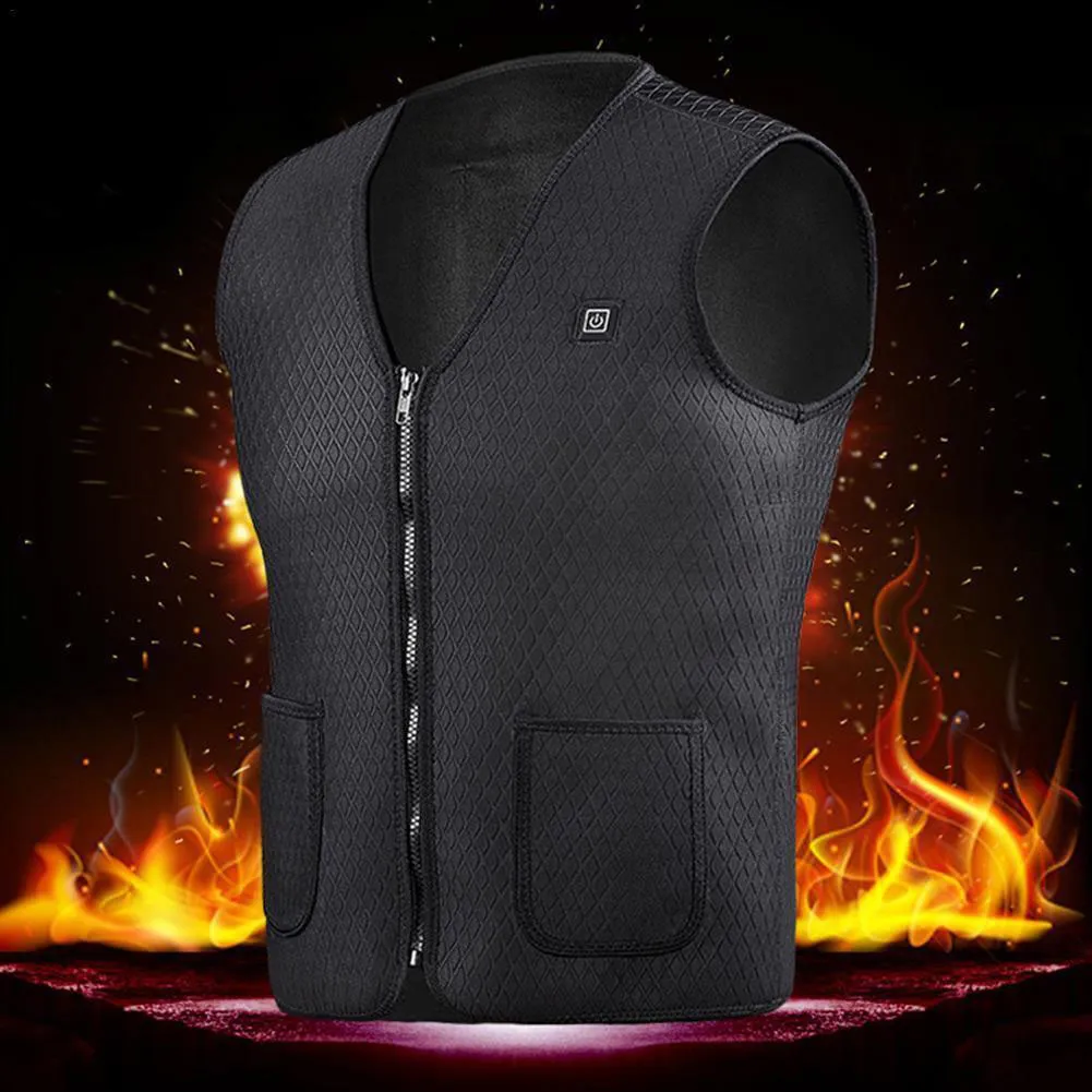 Men Women Winter Heated Jacket Outdoor USB Electric Thermal Waistcoat Adjustable Temperature Coat Vest Plus Size Clothing Hiking