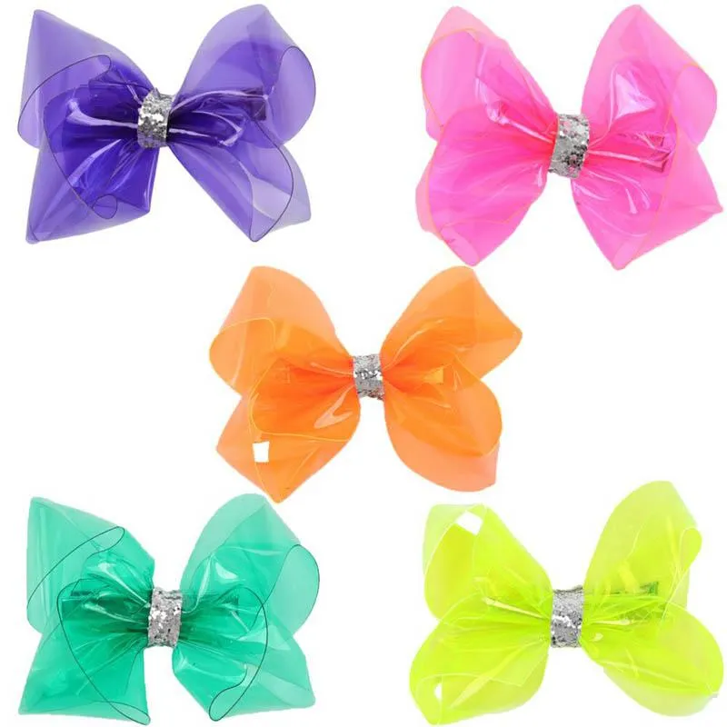 4 inch Jelly Haar Bogen Meisjes Haar Clips Leuke Mode Kids Barrettes Baby Meisje Haaraccessoires Baby BB Clip Designer Hairclips