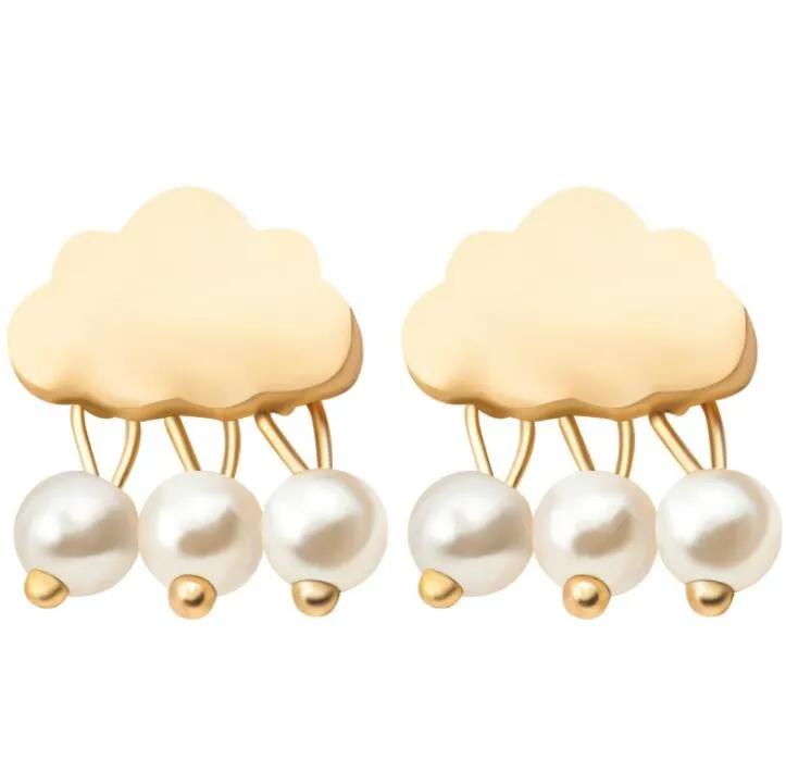 Nette Wolke Ohrstecker Ohrschmuck Wassertropfen Perle Ohrstecker Schöne Ohrring für Frauen Mädchen Geschenk