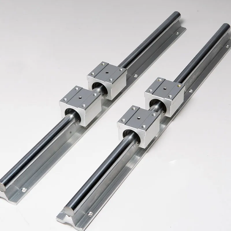 2 Sets SBR10 10mm volledig ondersteuning lineaire rail as staaf + 4 stuks SBR10UU lineaire lager Lineaire Gidsen Cilindrische Rails Houtbewerking Sliders